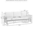 Crosley Furniture Thatcher Modern Fabric Outdoor Wicker Sofa in Cream/Driftwood