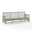 Crosley Furniture Thatcher Modern Fabric Outdoor Wicker Sofa in Cream/Driftwood