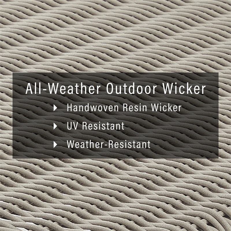 Crosley Furniture Thatcher Modern Fabric Outdoor Wicker Sofa in Cream/Driftwood