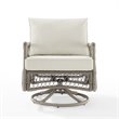Crosley Furniture Thatcher Wicker/Steel Metal Patio Swivel Chair Creme/Driftwood