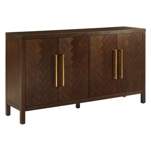 crosley furniture darcy 4-door modern wood sideboard in dark brown