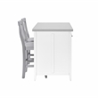 Crosley Furniture Silvia 3-Piece Wood Kitchen Island with X-Back Stools in White