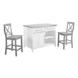 Crosley Furniture Silvia 3-Piece Wood Kitchen Island with X-Back Stools in White