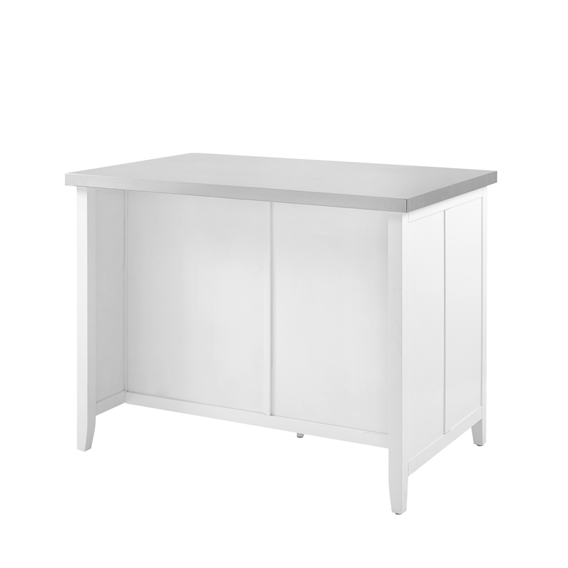 Crosley Furniture Silvia 2-Drawer Traditional Wood Kitchen Island in White/Gray
