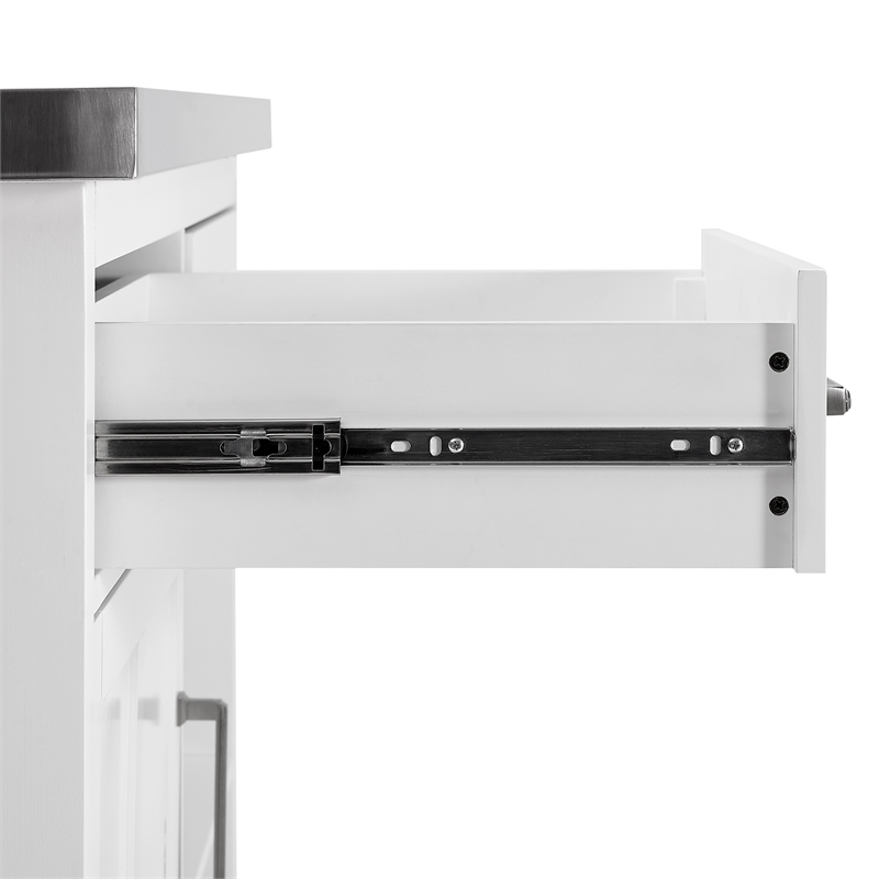 Crosley Furniture Silvia 2-Drawer Traditional Wood Kitchen Island in White/Gray