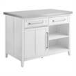Crosley Furniture Silvia 2-Drawer Traditional Wood Kitchen Island in White/Gray