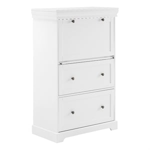 crosley furniture alena 2-drawer traditional wood secretary desk in white