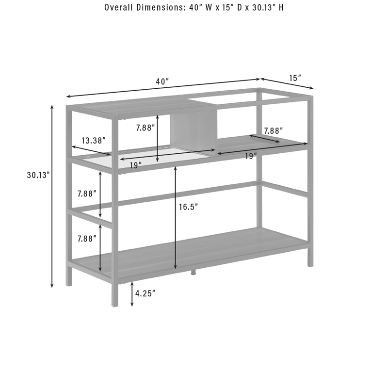 Crosley Furniture Provo Modern Wood Record Storage Console in Black/Brown