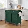 Crosley Furniture Cora Drop Leaf Traditional Wood Kitchen Island in Emerald