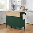 Crosley Furniture Cora Drop Leaf Traditional Wood Kitchen Island in Emerald
