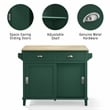 Crosley Furniture Cora Drop Leaf Traditional Wood Kitchen Island in Emerald