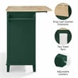 Crosley Furniture Cora Drop Leaf Traditional Wood Kitchen Island in Emerald