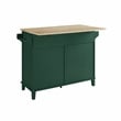 Crosley Furniture Cora Drop Leaf Traditional Wood Kitchen Island in Emerald