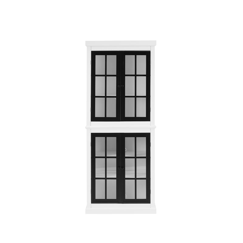 Crosley Furniture Cecily 4-Door Modern Wood Tall Storage Pantry in White