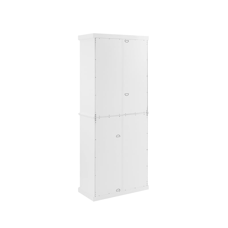 Crosley Furniture Cecily 4-Door Modern Wood Tall Storage Pantry in White