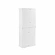 Crosley Furniture Cecily 4-Door Modern Wood Tall Storage Pantry in White
