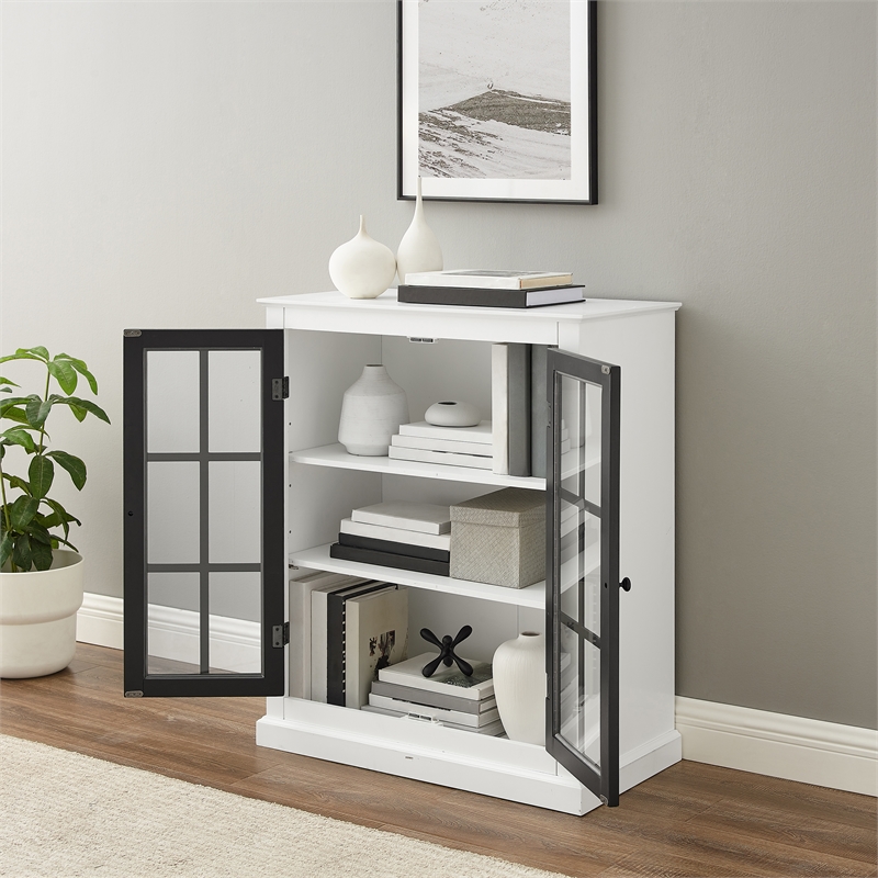 Crosley Furniture Cecily 2-Door Modern Wood Storage Pantry in White