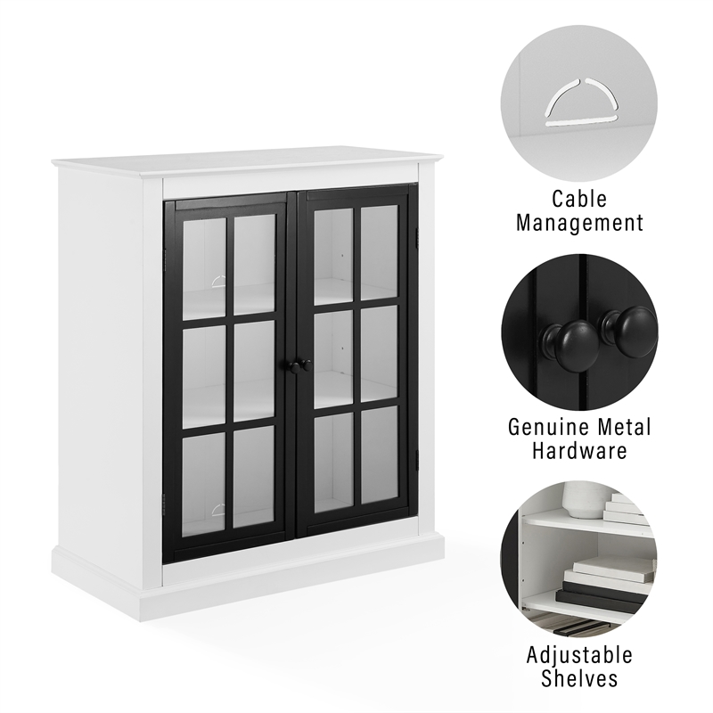 Crosley Furniture Cecily 2-Door Modern Wood Storage Pantry in White