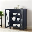 Crosley Furniture Cassai Wood/Tempered Glass Stackable Storage Pantry in Navy