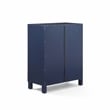 Crosley Furniture Cassai Wood/Tempered Glass Stackable Storage Pantry in Navy