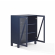 Crosley Furniture Cassai Wood/Tempered Glass Stackable Storage Pantry in Navy