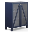 Crosley Furniture Cassai Wood/Tempered Glass Stackable Storage Pantry in Navy