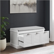 Crosley Furniture Ellison Coastal MDF Wood and Fabric Storage Bench - White/Gray