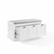 Crosley Furniture Ellison Coastal MDF Wood and Fabric Storage Bench - White/Gray