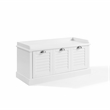 Crosley Furniture Ellison Coastal MDF Wood and Fabric Storage Bench - White/Gray