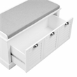 Crosley Furniture Ellison Coastal MDF Wood and Fabric Storage Bench - White/Gray