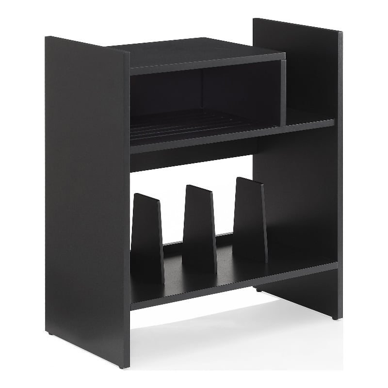 Crosley Furniture Portland Modern MDF Wood Birch Veneer Turntable Stand in Black