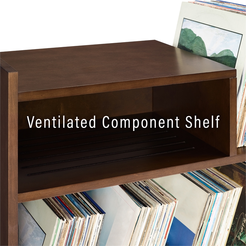 Crosley Furniture Portland Modern MDF Wood Turntable Stand in Dark Brown