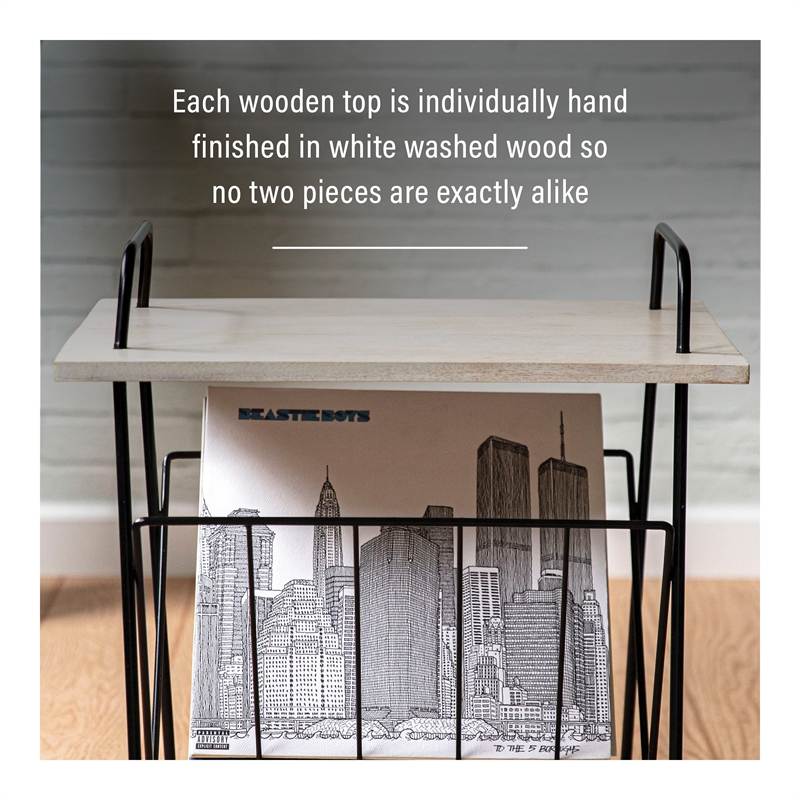 Crosley Furniture Wiltshire Modern Wood and Metal Turntable Stand in Natural
