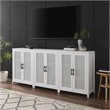 Crosley Furniture Milo Wood Media Storage Cabinet Set in White (Set of 3)