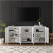 Crosley Furniture Milo Wood Media Storage Cabinet Set in White (Set of 3)