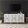 Crosley Furniture Milo Wood Media Storage Cabinet Set in White (Set of 3)