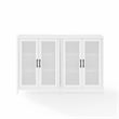 Crosley Furniture Milo Wood Media Storage Cabinet Set in White (Set of 2)