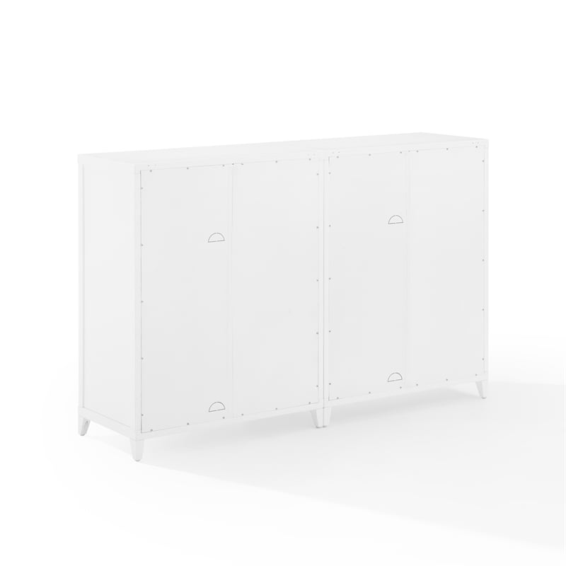 Crosley Furniture Milo Wood Media Storage Cabinet Set in White (Set of 2)