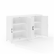 Crosley Furniture Milo Wood Media Storage Cabinet Set in White (Set of 2)