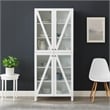 Crosley Furniture Cassai MDF Wood and Tempered Glass Tall Storage Pantry - White