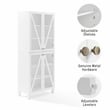 Crosley Furniture Cassai MDF Wood and Tempered Glass Tall Storage Pantry - White