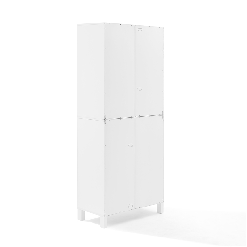 Crosley Furniture Cassai MDF Wood and Tempered Glass Tall Storage Pantry - White