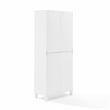 Crosley Furniture Cassai MDF Wood and Tempered Glass Tall Storage Pantry - White