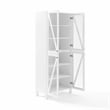 Crosley Furniture Cassai MDF Wood and Tempered Glass Tall Storage Pantry - White