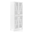 Crosley Furniture Cassai MDF Wood and Tempered Glass Tall Storage Pantry - White
