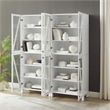 Crosley Furniture Cassai 2-Piece MDF Wood and Glass Storage Pantry Set in White