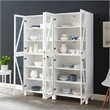 Crosley Furniture Cassai 2-Piece MDF Wood and Glass Storage Pantry Set in White