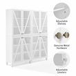 Crosley Furniture Cassai 2-Piece MDF Wood and Glass Storage Pantry Set in White