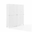 Crosley Furniture Cassai 2-Piece MDF Wood and Glass Storage Pantry Set in White