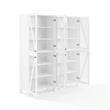 Crosley Furniture Cassai 2-Piece MDF Wood and Glass Storage Pantry Set in White